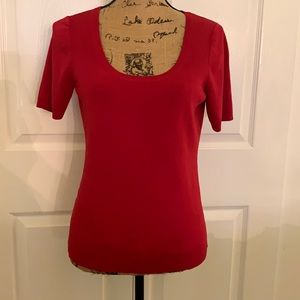 Red LOFT top for skirt, pants or suit. Ann Taylor Loft. Size L. Good condition.